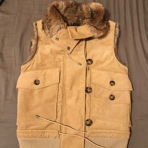 Theory Rabbit Fur And Corduroy Vest Small